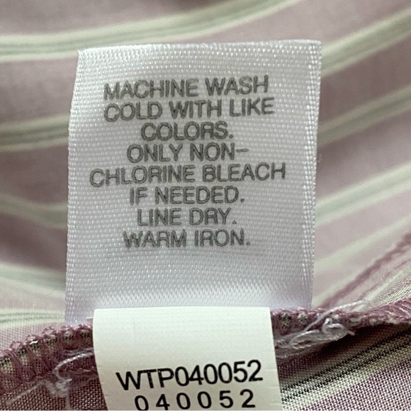 J. Jill Button Up Blouse Lavender Striped NWT Women’s L Petite - Picture 6 of 8